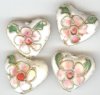 4 14x16mm White Cloisonné Hearts
